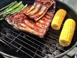 ribs on a barbecue