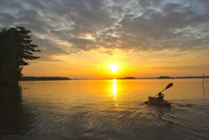 Sunset-Kayaker kayaker at Minnesota Lake Resort